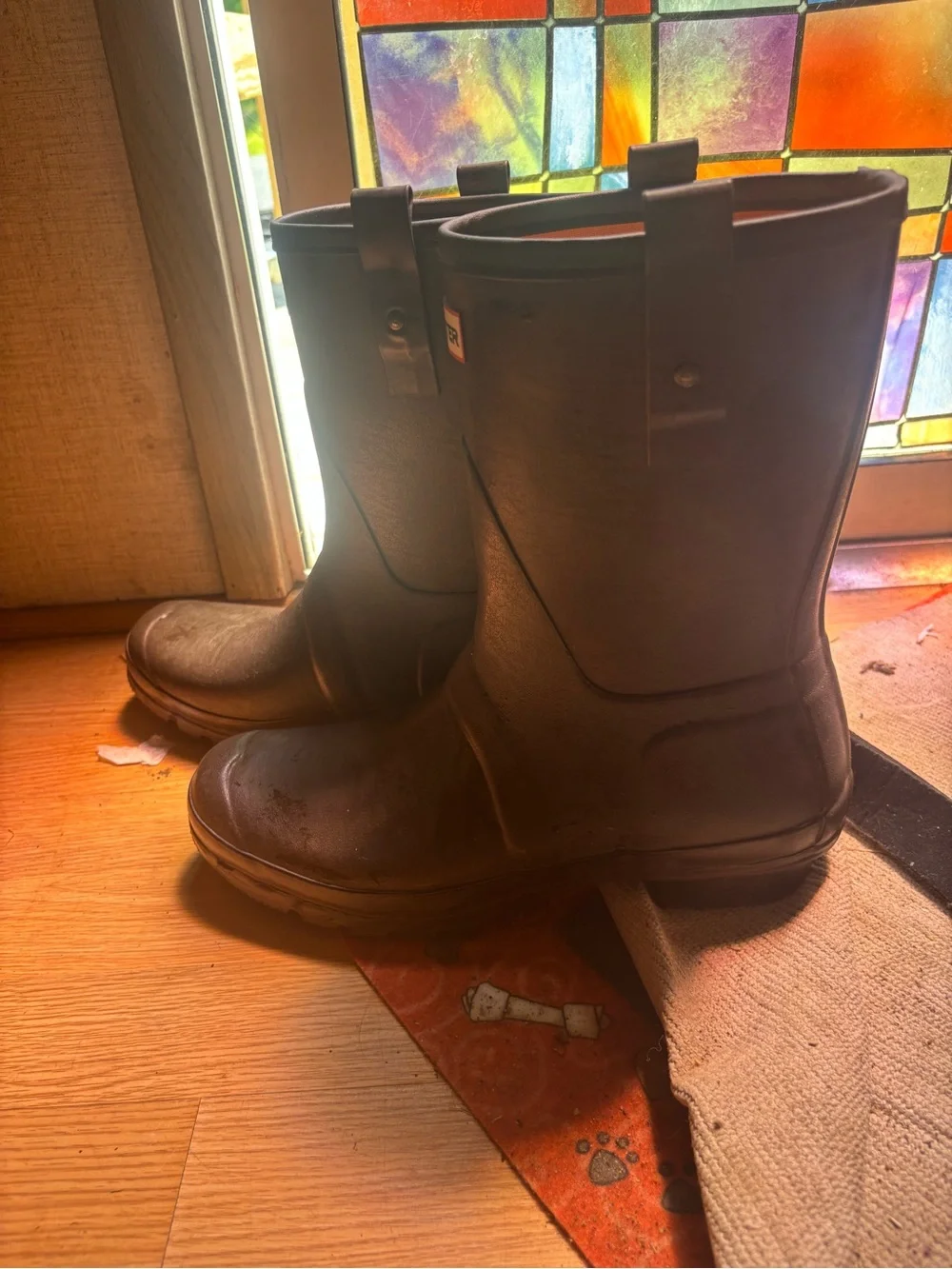 Hunter Men's black Waterproof Mid-Calf Rain Boots size 12